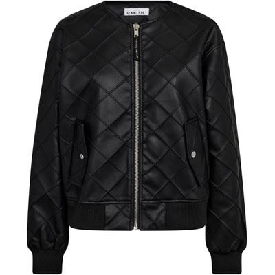 HAUTE L`AMITIÉ JAKKE, QUILT PU BOMBER, BLACK